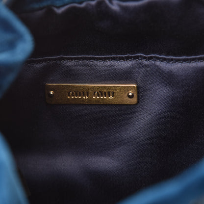 Miu Miu Velluto Matelasse Bucket Bag Cobalto 6 of 10