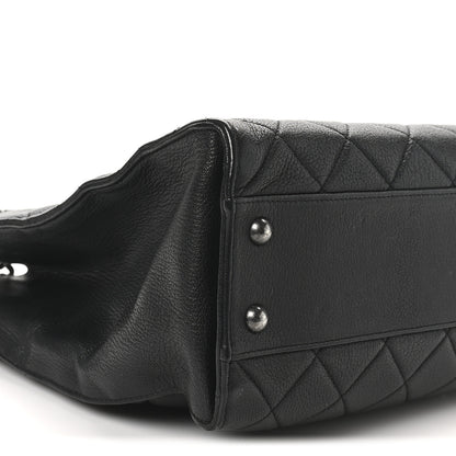 Chanel Goatskin Quilted Small Perfect Edge Shopping Tote Black 9 of 10