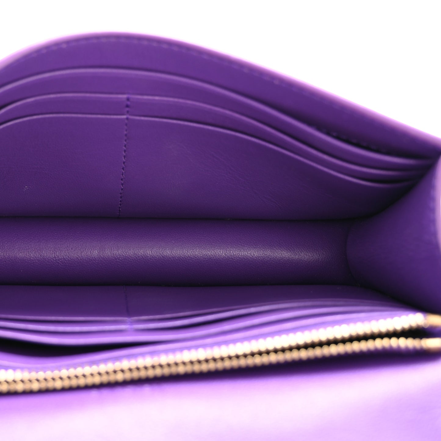 Calfskin Greca Goddess Wallet On Chain Dark Orchid