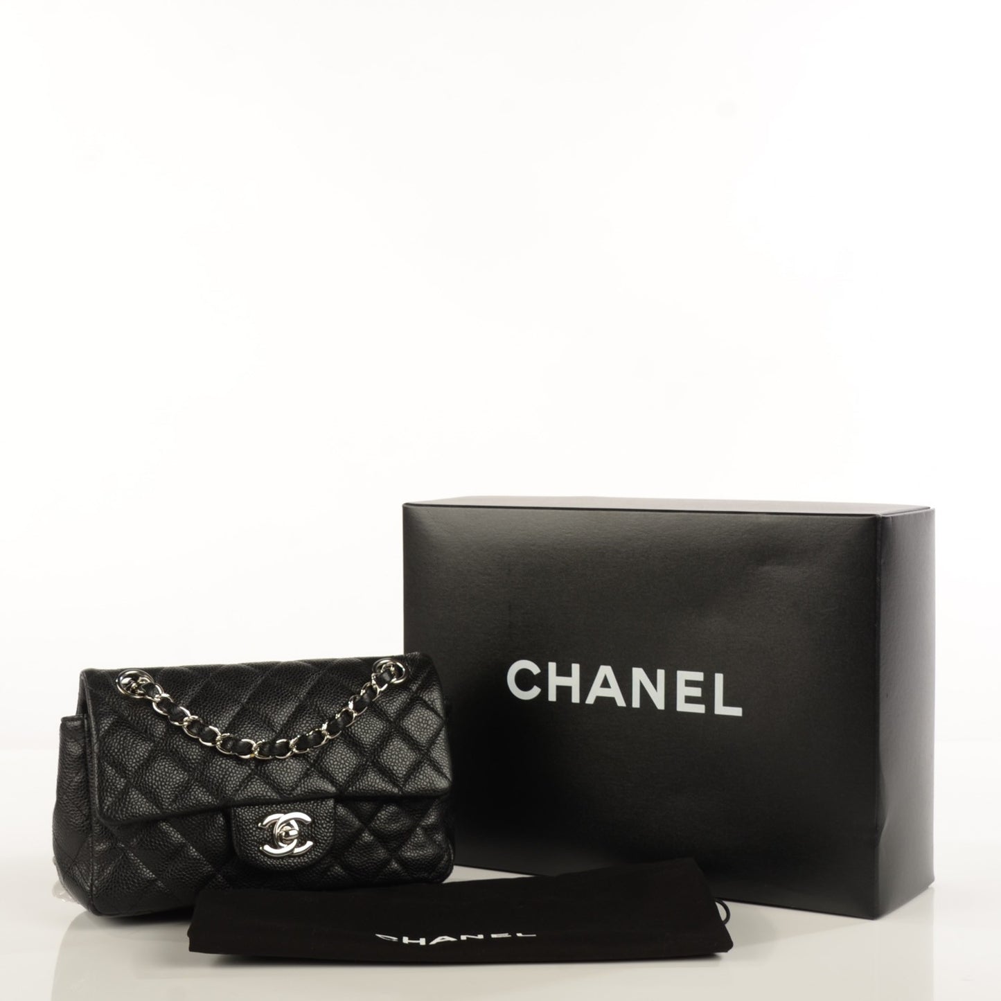 Caviar Quilted Mini Rectangular Flap Black