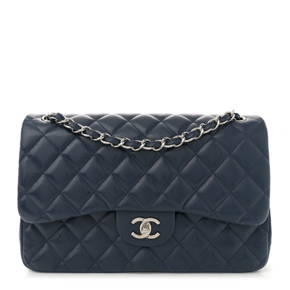 Chanel Caviar Quilted Jumbo Double Flap Navy 1 of 12