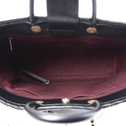 Chanel Caviar Chevron Quilted Coco Handle Shopping Tote Black 5 of 14