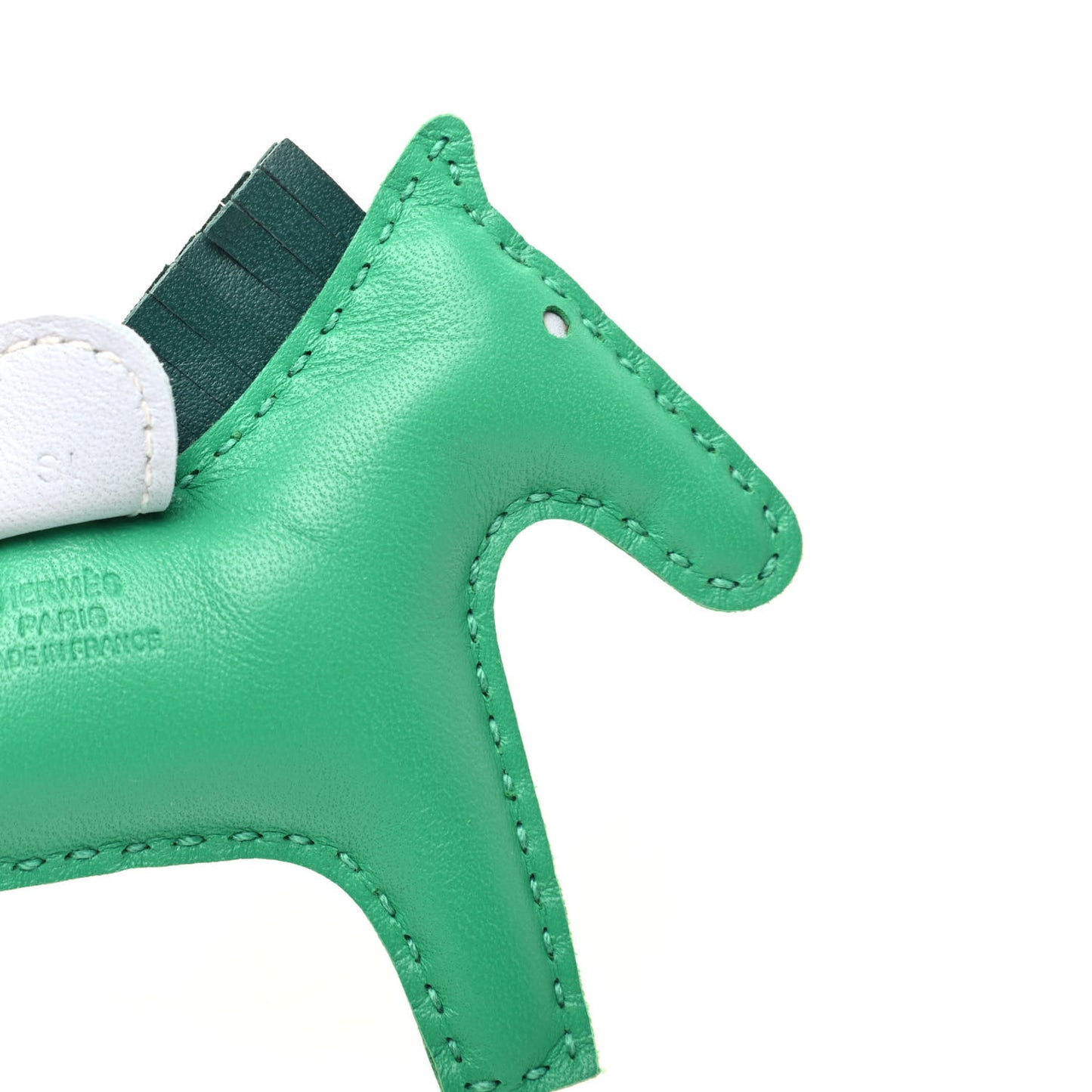 Milo Lambskin Grigri Rodeo Horse Bag Charm PM Menthe Malachite Brume