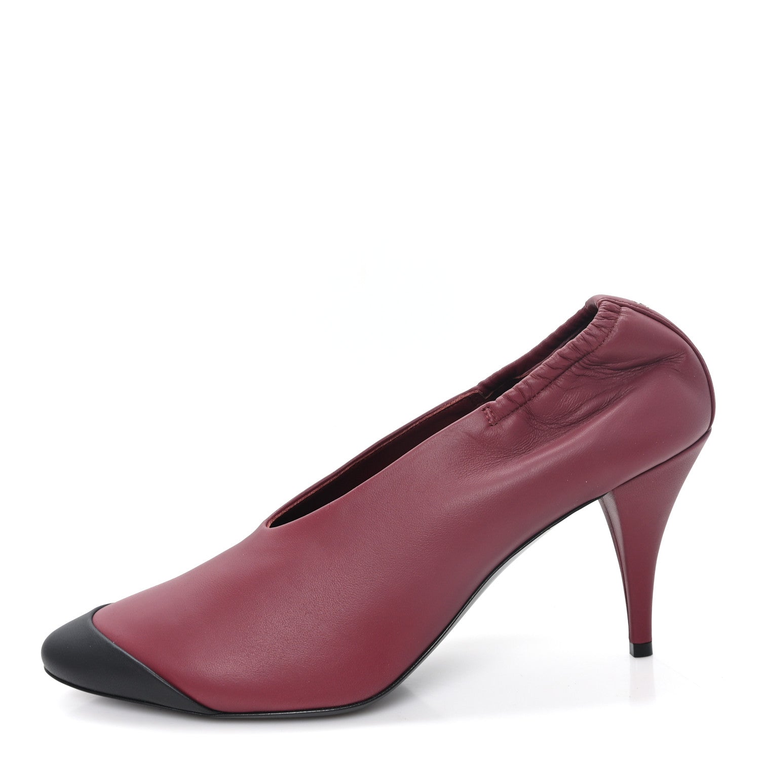 Chanel Lambskin Pumps  40 Burgundy Black 1 of 10