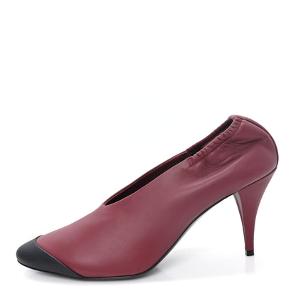 Chanel Lambskin Pumps  40 Burgundy Black 1 of 10