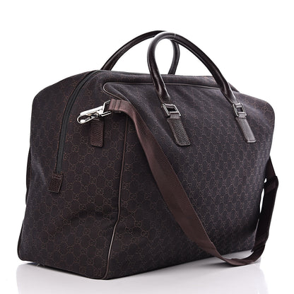 Gucci Denim Monogram Large Carry On Duffle Dark Brown 3 of 10