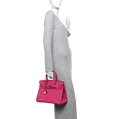 Hermes Chevre Mysore Birkin 30 Rose Shocking 2 of 13