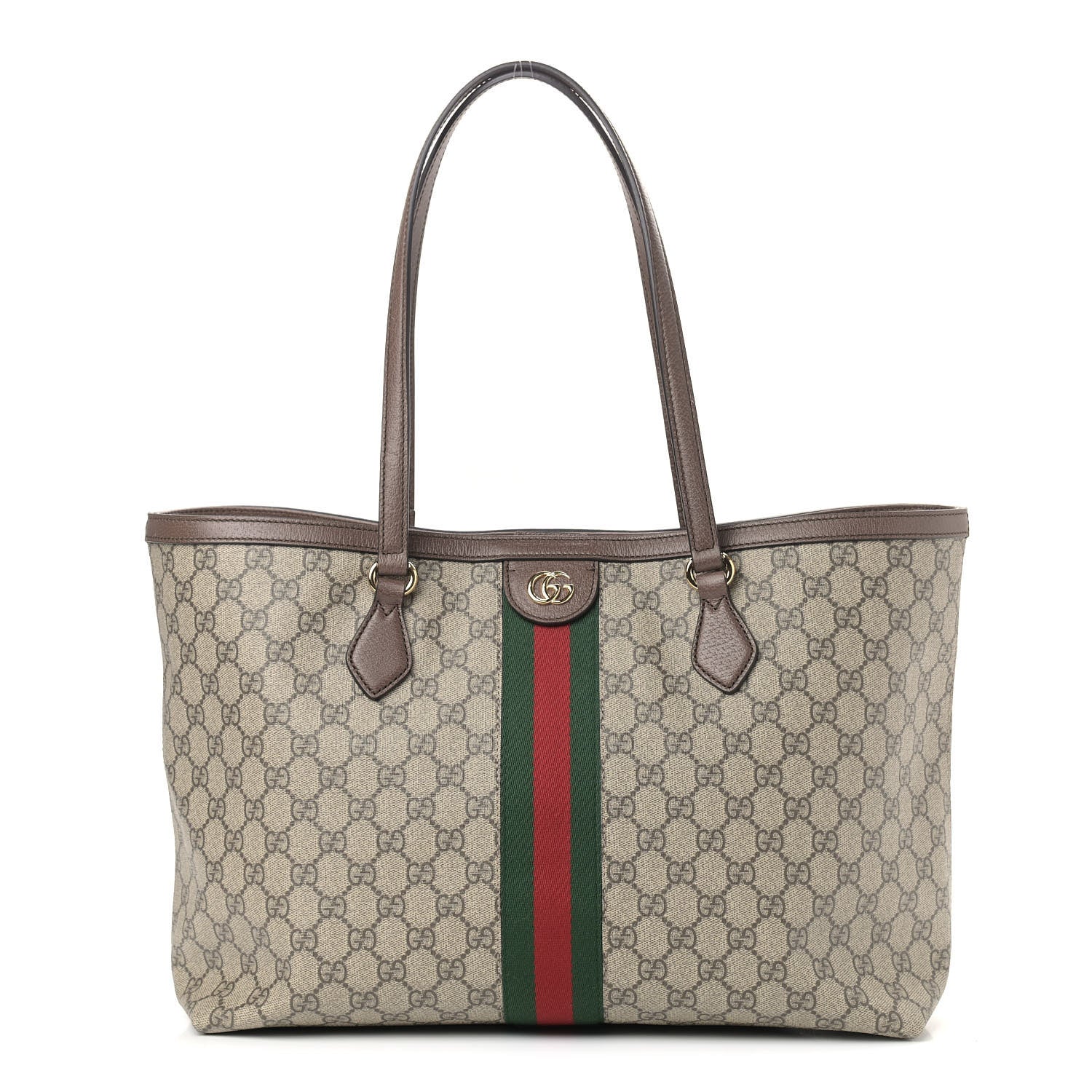 Gucci GG Supreme Monogram Medium Ophidia Shopping Tote Brown 1 of 8