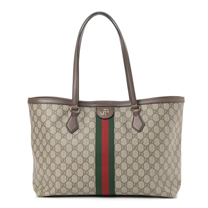 Gucci GG Supreme Monogram Medium Ophidia Shopping Tote Brown 1 of 8