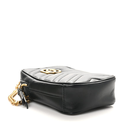 Gucci Calfskin Matelasse Mini GG Marmont Crossbody Bag Black 4 of 11