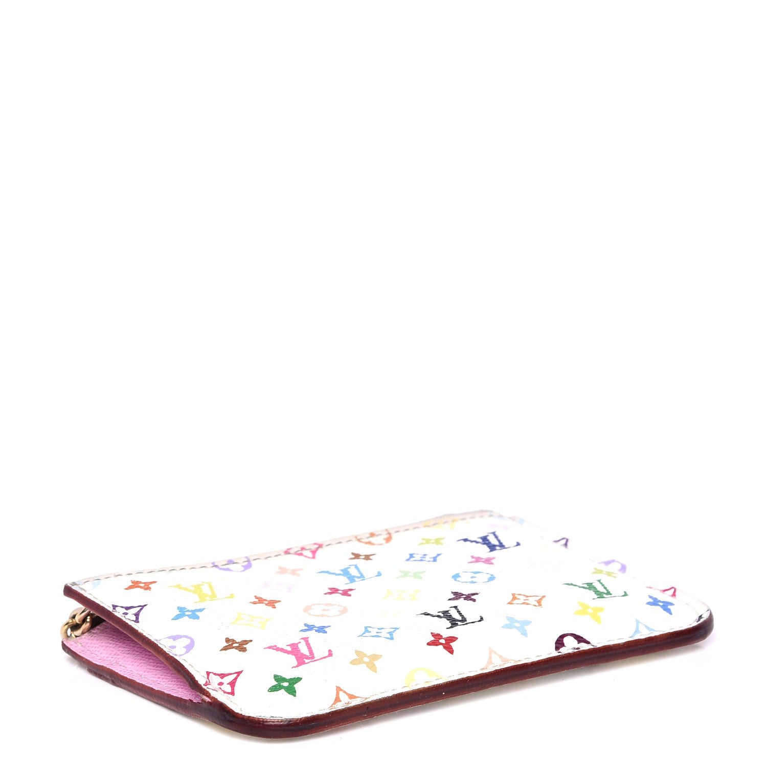 Louis Vuitton Monogram Multicolor Key Pouch White Litchi 4 of 9