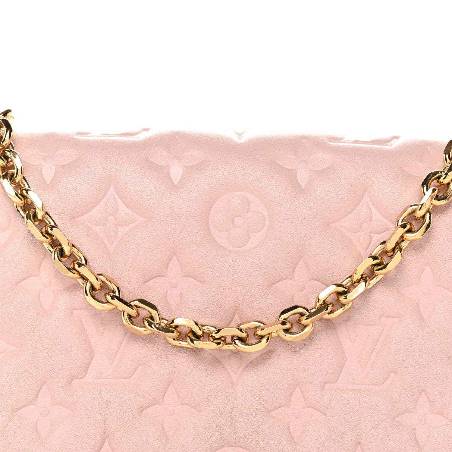 Louis Vuitton Lambskin Embossed Monogram Pochette Coussin Rose 7 of 10