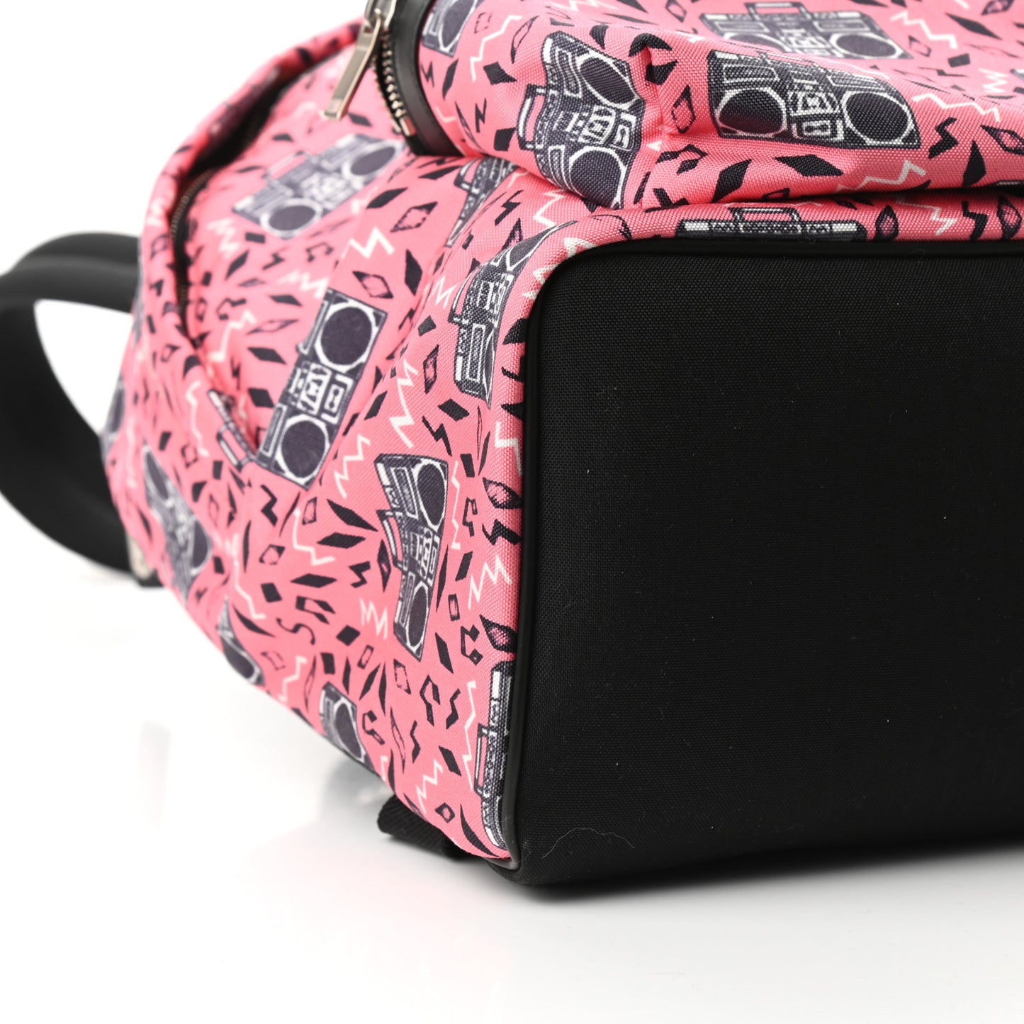 Canvas Radio Print City Backpack Pink