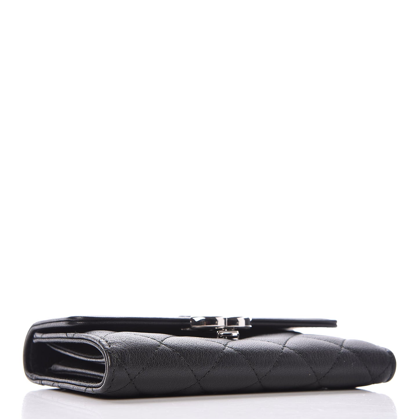 Lambskin Quilted CC Box Flap Wallet Black