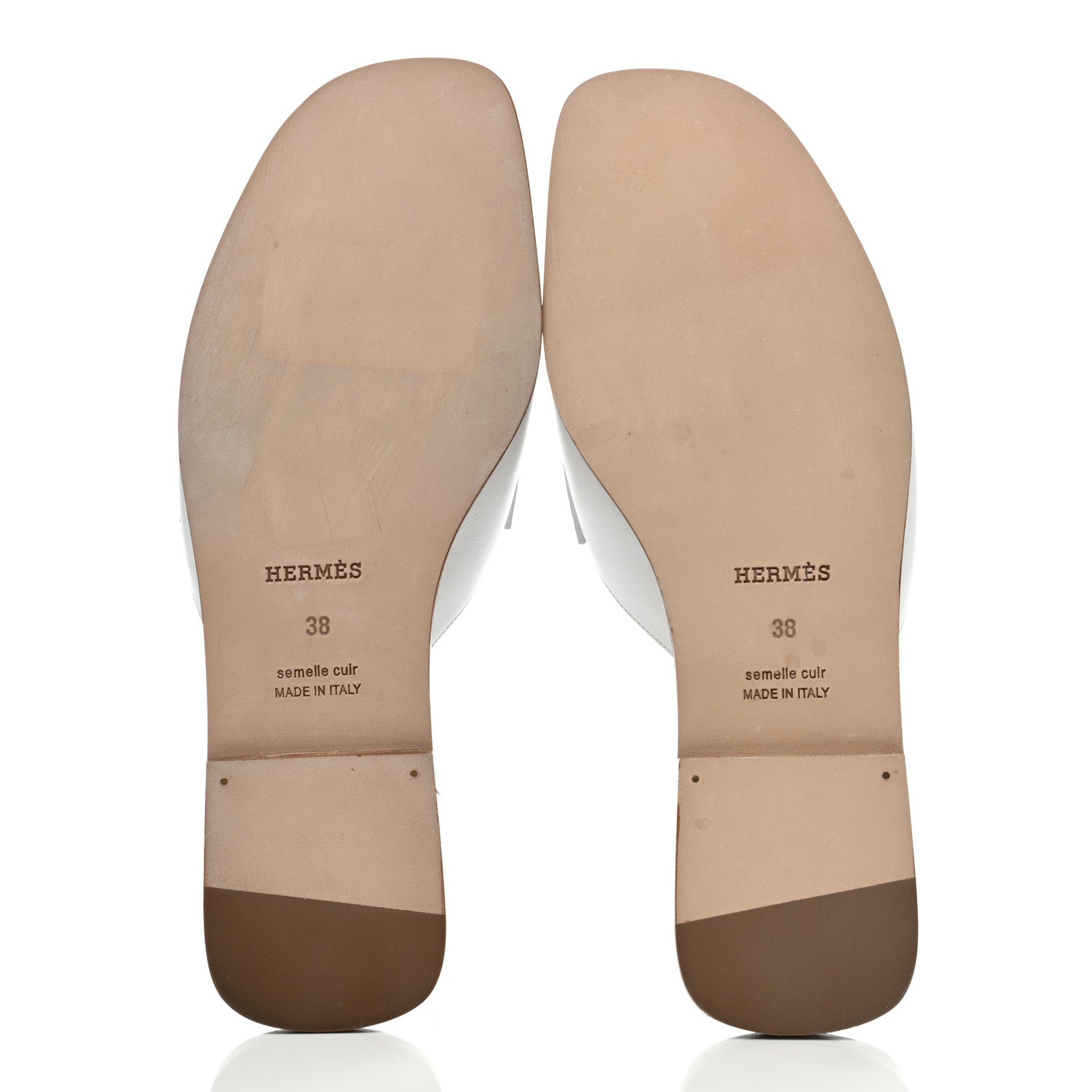Hermes Calfskin Auteuil Sandals 38 White 5 of 11
