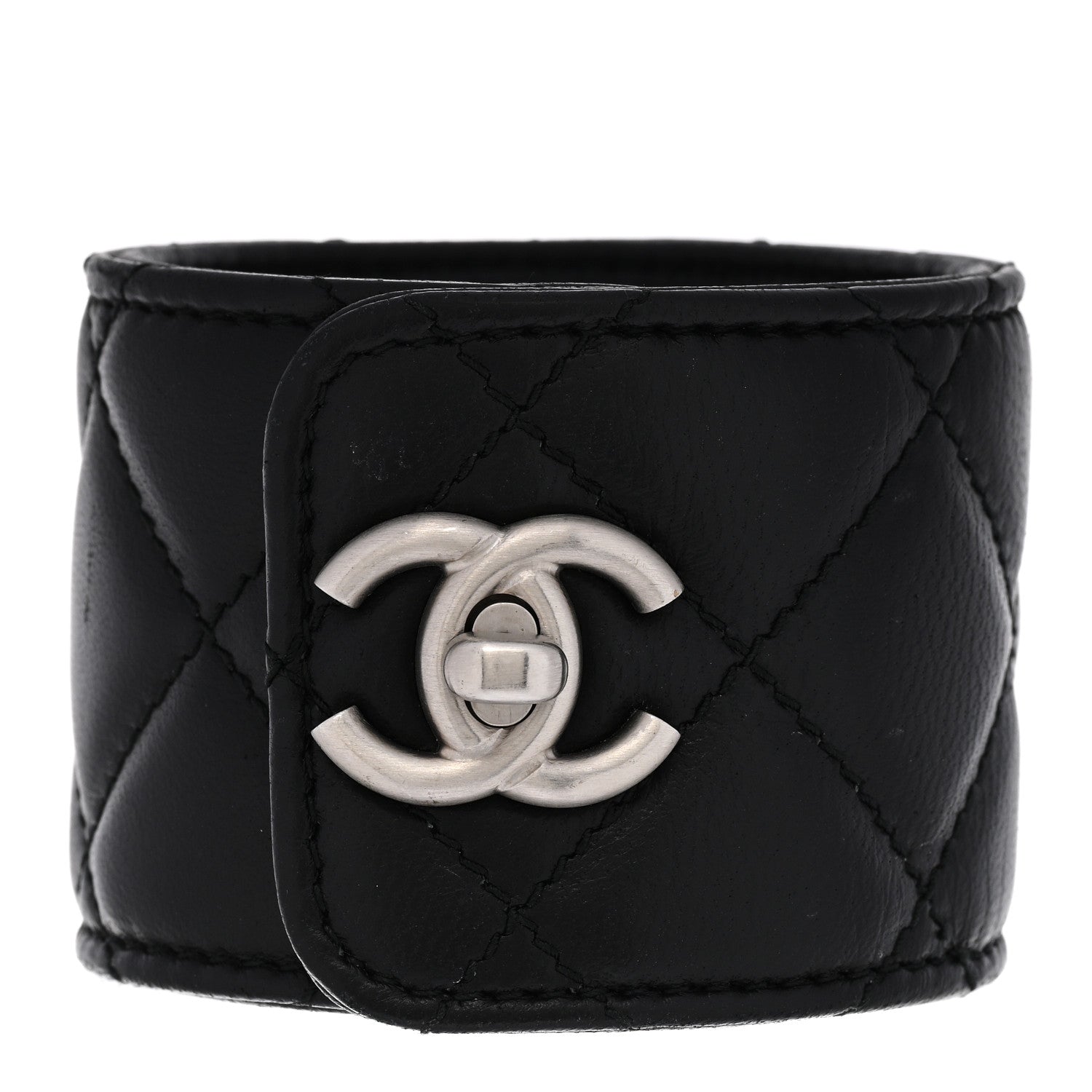 Chanel Lambskin Quilted CC Turnlock Cuff M Black 1 of 5