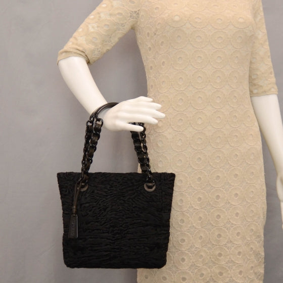 Chanel Persian Lamb Fur Tote Black 2 of 8