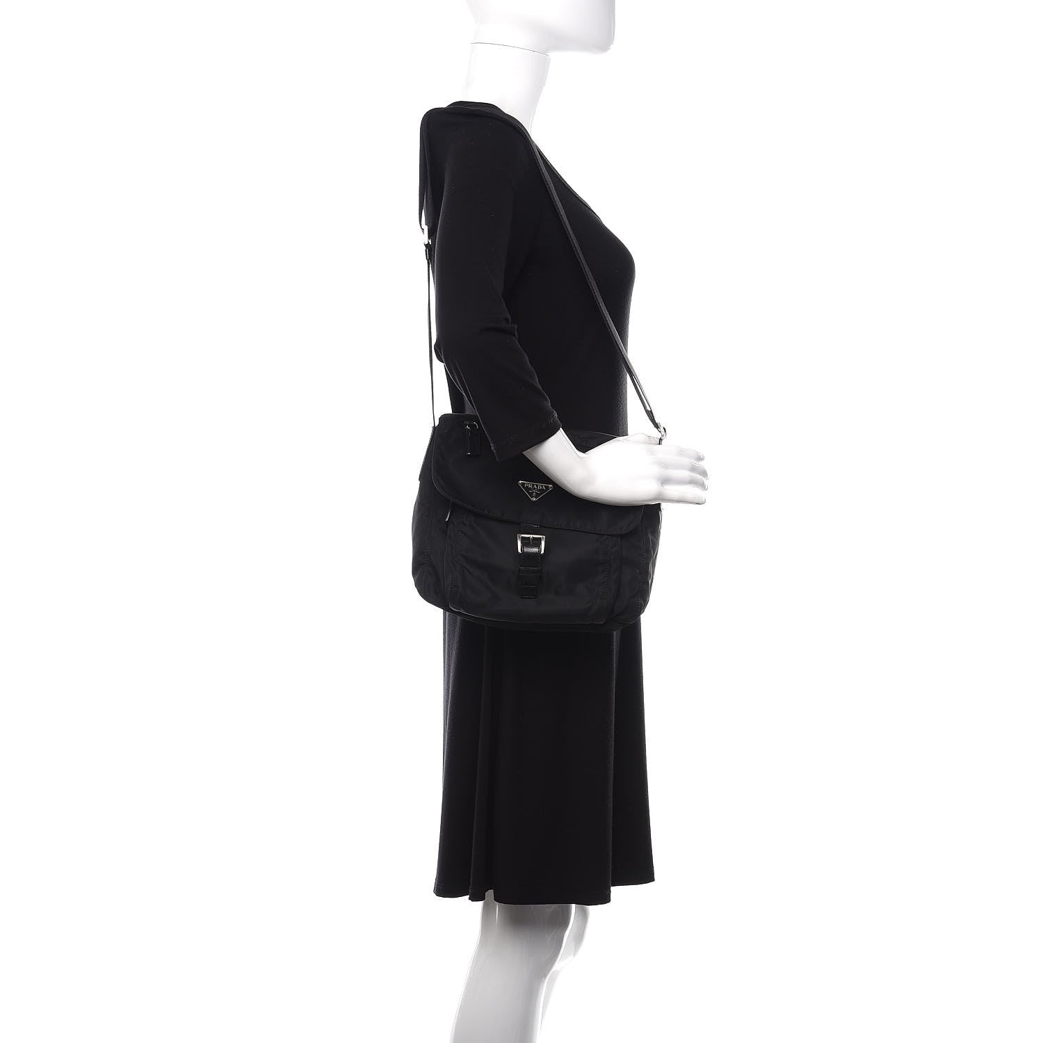 Prada Nylon Vela Messenger Black 2 of 8