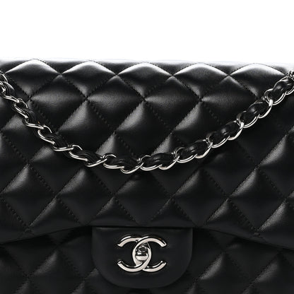 Chanel Lambskin Quilted Jumbo Double Flap Black 8 of 11