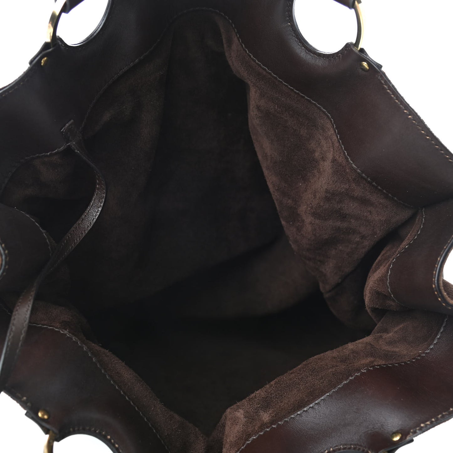 Suede Studded Tote Brown