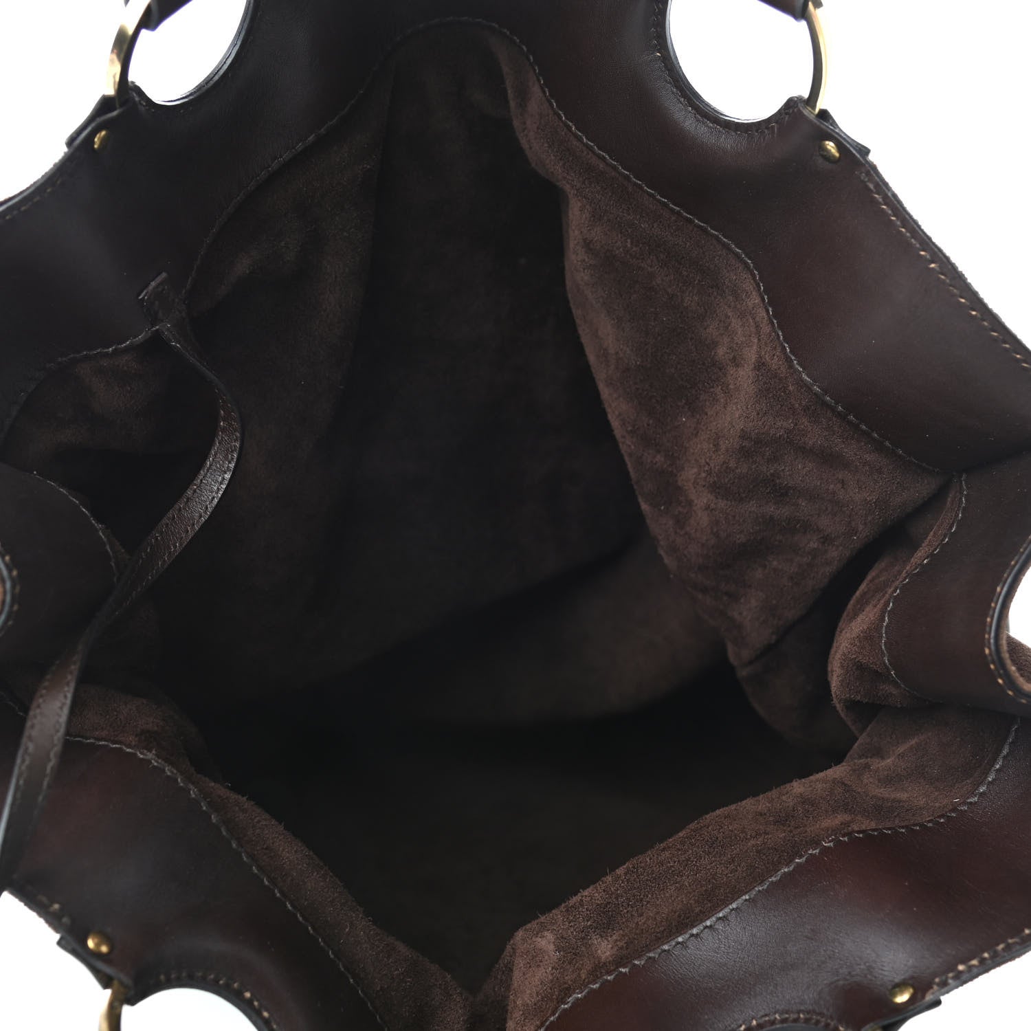 Gucci Suede Studded Tote Brown 4 of 4