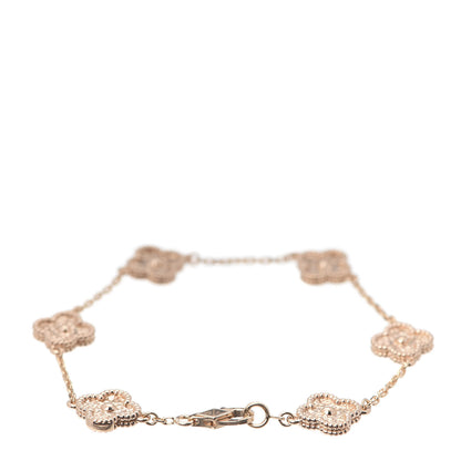 Van Cleef & Arpels 18K Rose Gold 6 Motifs Sweet Alhambra Bracelet 3 of 6