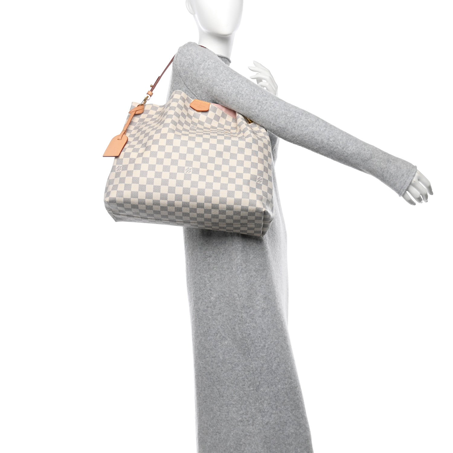 Louis Vuitton Damier Azur Graceful MM Rose Ballerine 2 of 10