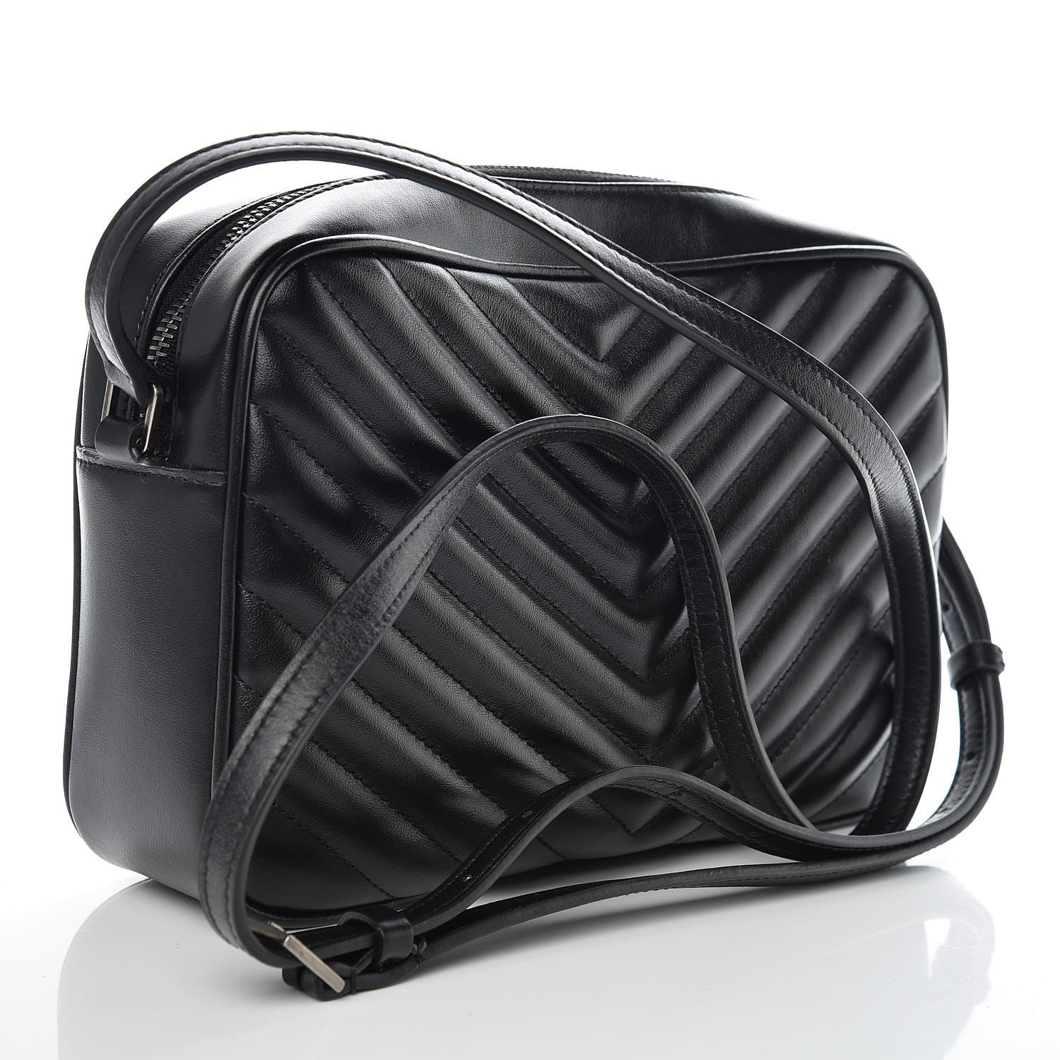 Saint Laurent Calfskin Matelasse Monogram Lou Camera Bag Black 3 of 9
