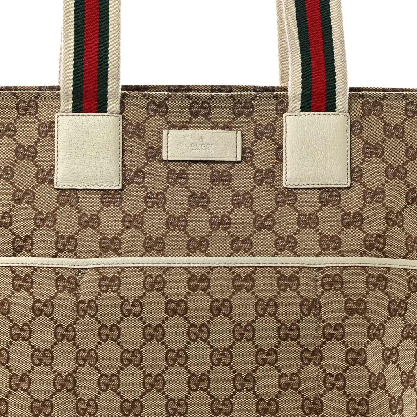 Monogram Web Large Diaper Tote Off White
