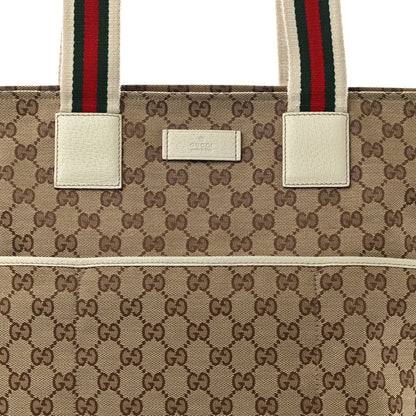 Gucci Monogram Web Large Diaper Tote Off White 7 of 9