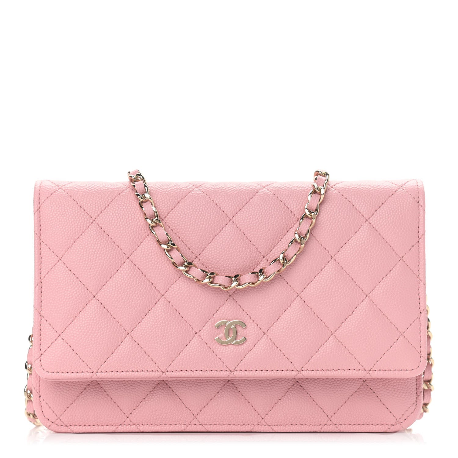 Chanel Caviar Quilted Wallet On Chain WOC Light Pink 1 of 9