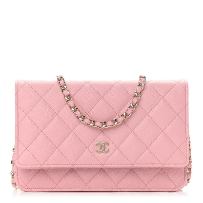 Chanel Caviar Quilted Wallet On Chain WOC Light Pink 1 of 9