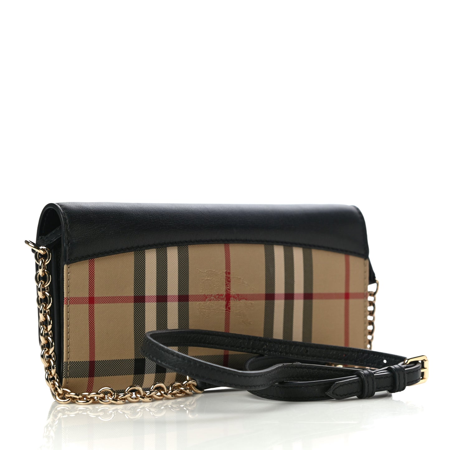 Calfskin House Check Henley Wallet On Chain Black