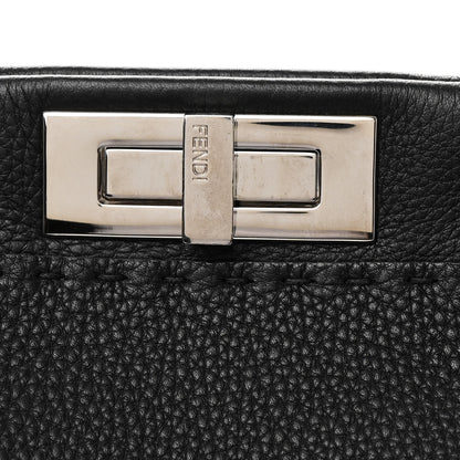 Fendi Cuoio Romano Selleria Bi-Color Large Peekaboo Iconic Satchel Black Mou 8 of 11
