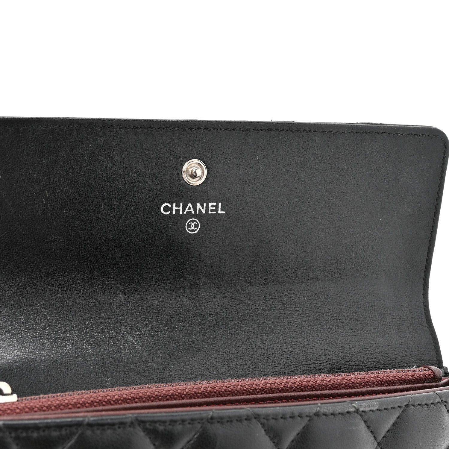 Chanel Lambskin Quilted Large Gusset Flap Wallet Black 9 of 19