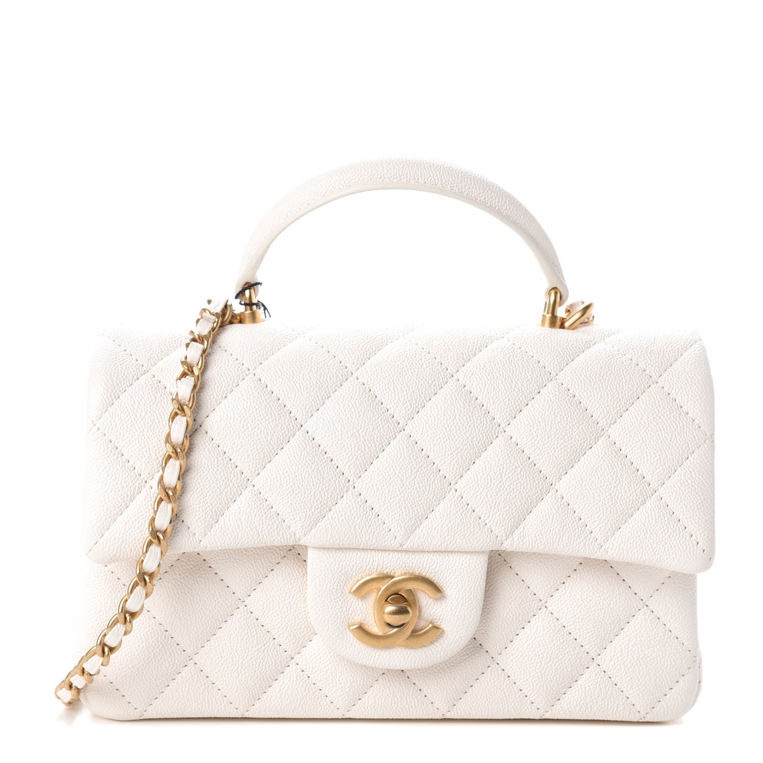Chanel Caviar Quilted Mini Top Handle Rectangular Flap White 1 of 9