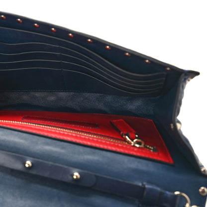 Valentino Garavani Nappa Rockstud Spike Wallet On Chain Marine 5 of 10