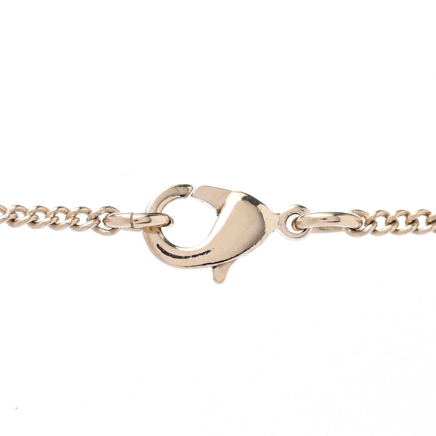 Crystal Metal Quilted CC Pendant Necklace Gold