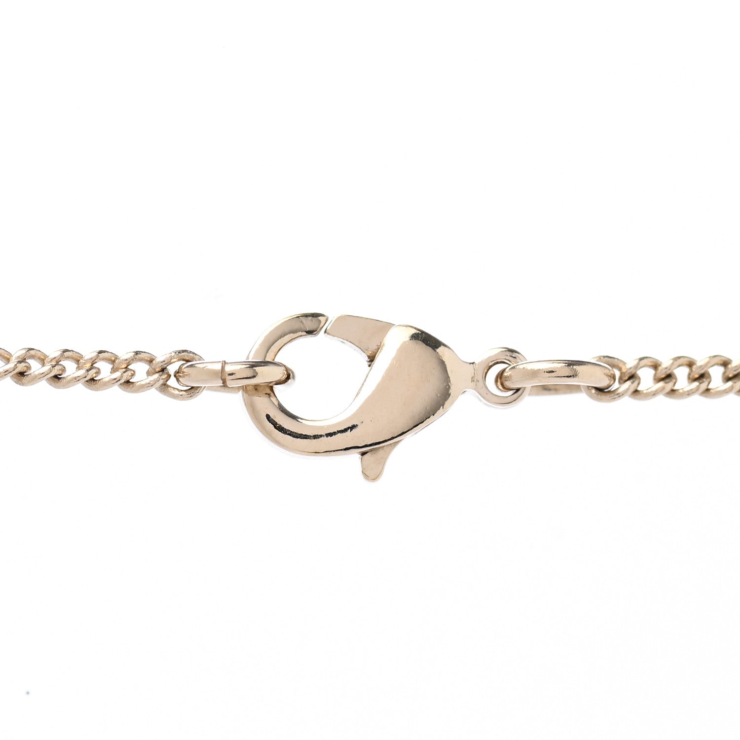 Chanel Crystal Metal Quilted CC Pendant Necklace Gold 5 of 7