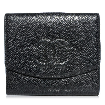 Chanel Caviar Compact CC Wallet Black 1 of 7
