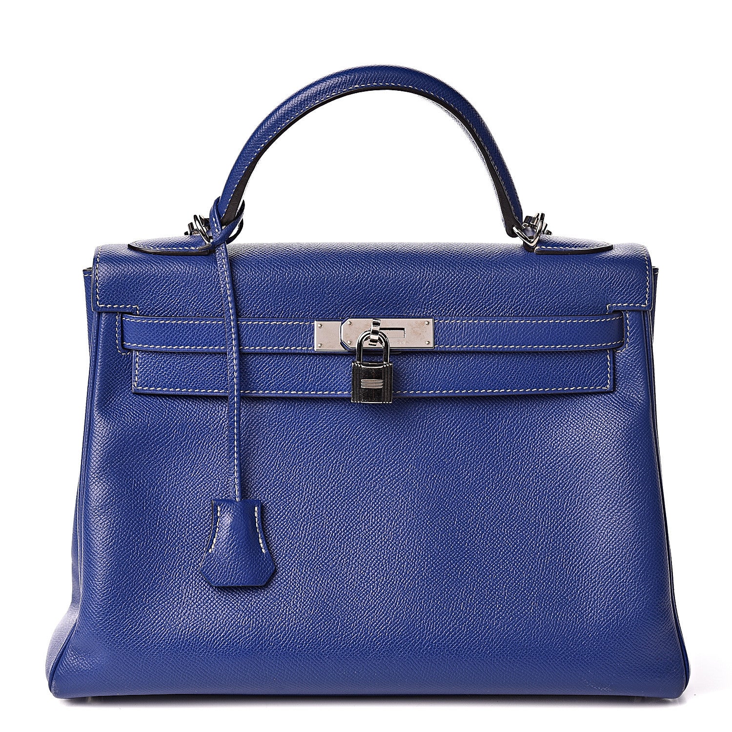 Hermes Epsom Candy Kelly Retourne 32 Bleu Electrique Mykonos 1 of 10
