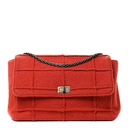 Chanel Wool Patchwork Mademoiselle Jumbo Flap Orange 1 of 4