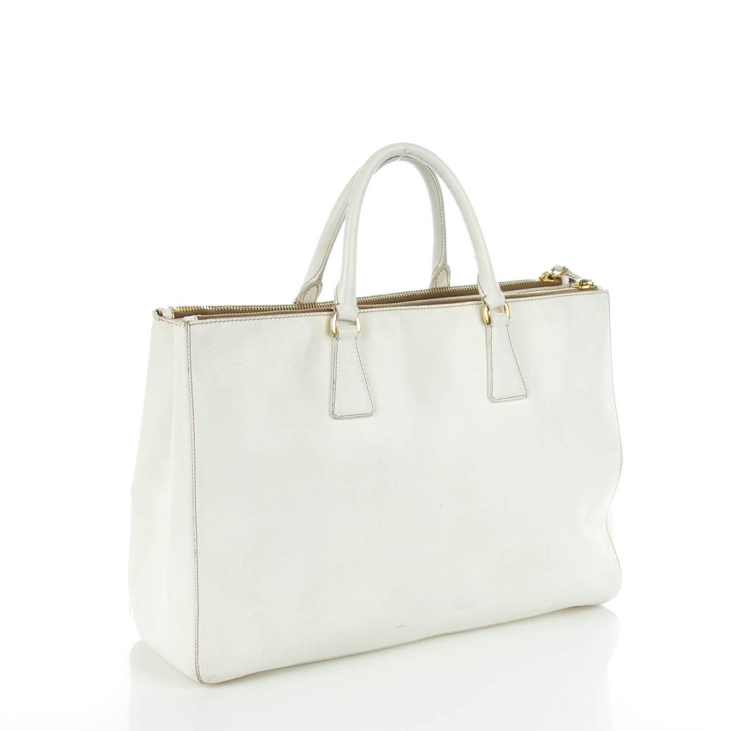 Saffiano Lux Large Galleria Double Zip Tote Talco