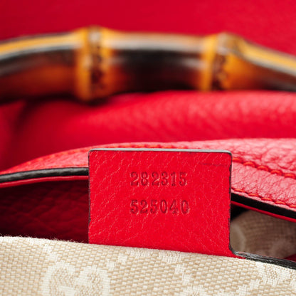 Gucci Pebbled Calfskin Medium Diana Bamboo Shoulder Bag Red 7 of 7
