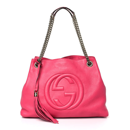 Gucci Pebbled Calfskin Medium Soho Chain Shoulder Bag Pink 1 of 9