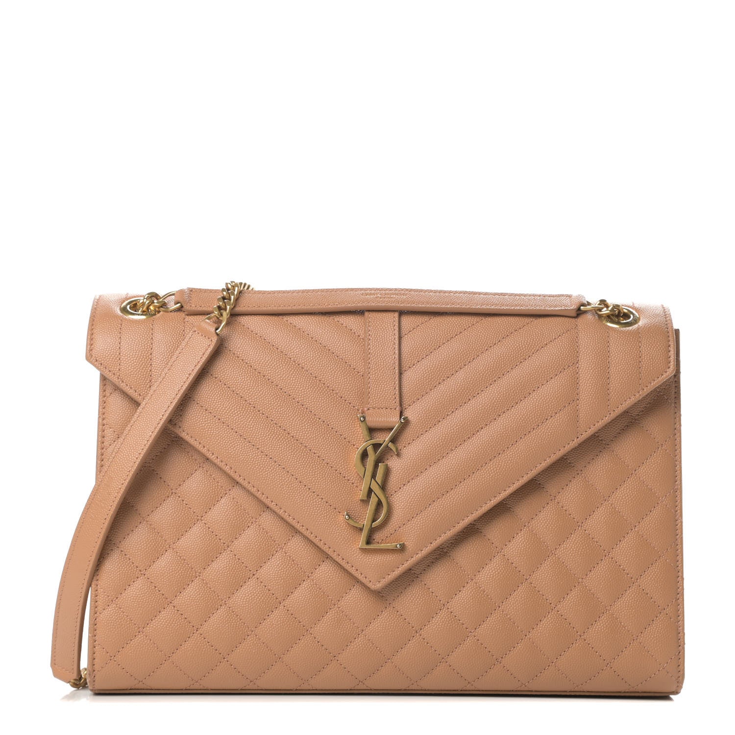Saint Laurent Grain De Poudre Textured Mixed Matelasse Triquilt Large Monogram Satchel Dune 1 of 12