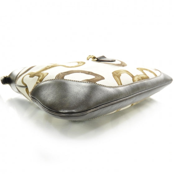 Gucci Canvas Bamboo Horsebit Print Medium Jackie O Hobo 5 of 10