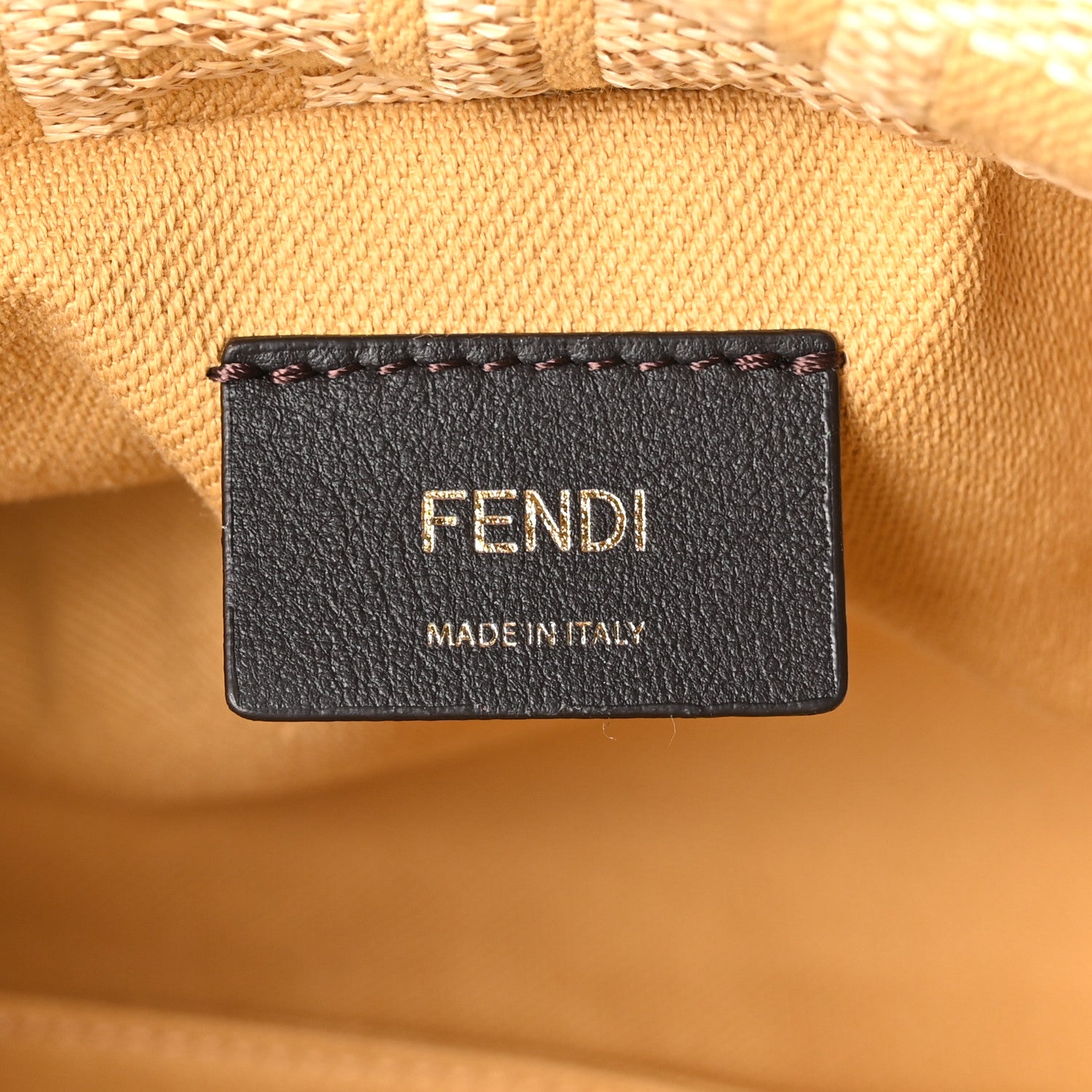 Fendi Fabric Jacquard Raffia Straw Fringe Medium Mamma Baguette Beige 10 of 19