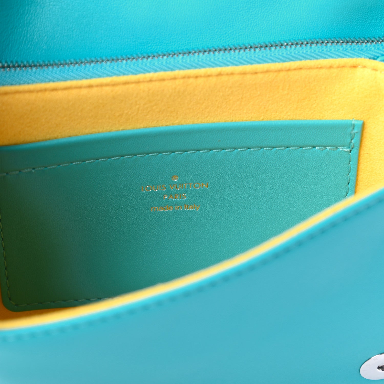 Louis Vuitton Lambskin Embossed Monogram Vuittamins Pochette Coussin Menthe Jaune 8 of 10