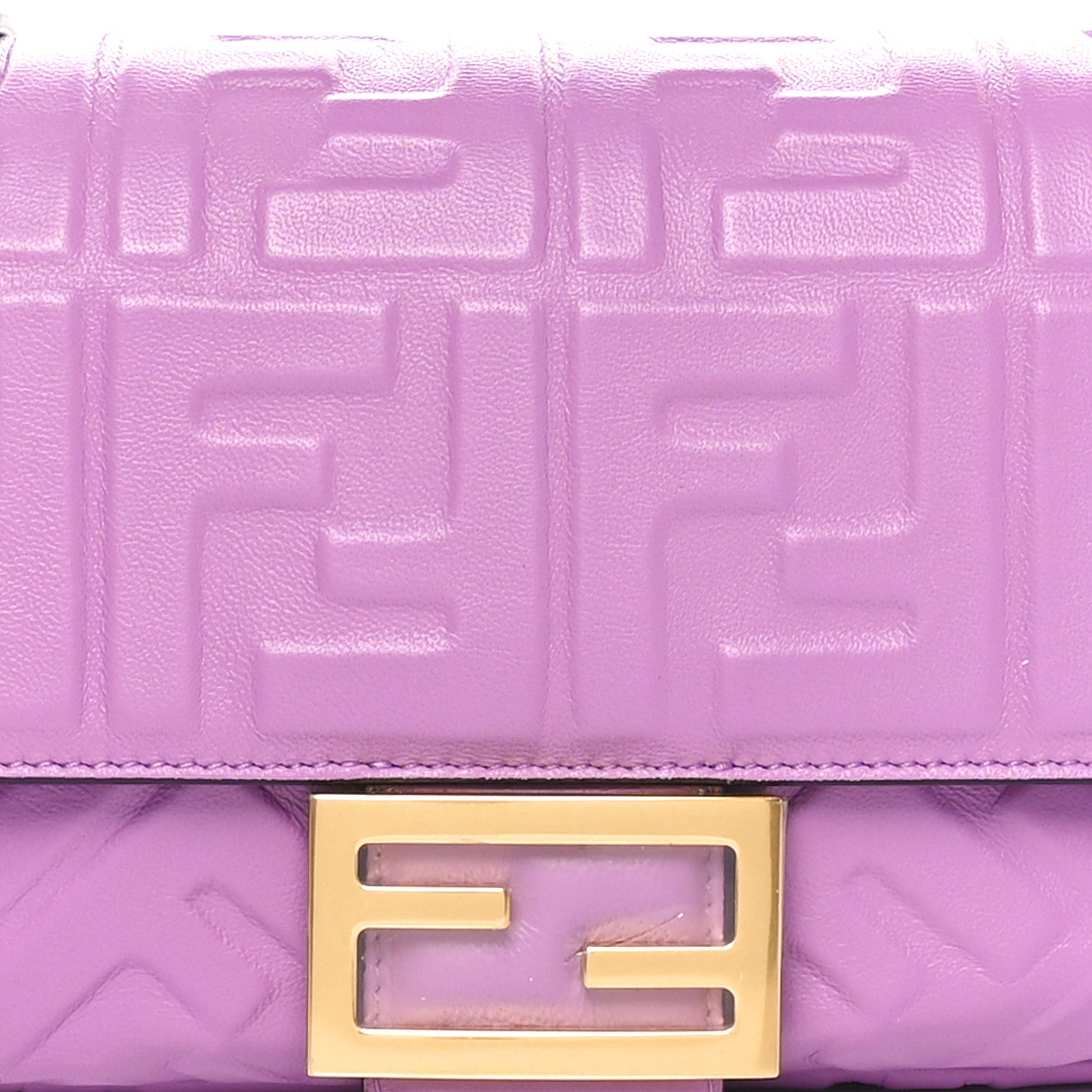 Fendi Nappa FF 1974 Embossed Baguette Agapanto 8 of 10